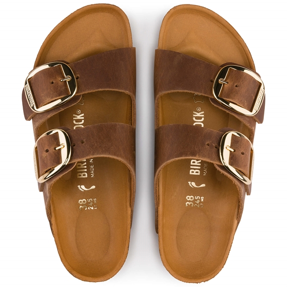 Birkenstock Arizona Big Buckle Sandaler, Cognac